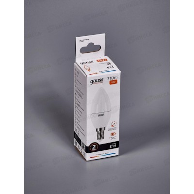 Лампа светодиодная Gauss Elementary Свеча 10Вт 710Lm 3000K Е14 33110*50 Лампа светодиодная Gauss Elementary Свеча 10Вт 710Lm 3000K Е14 33110*50