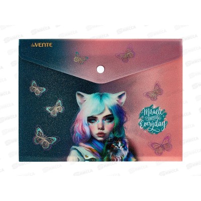 Папка-конверт пластиковая на кнопке deVENTE 240*180 Miracle A5 180мкр 3079418 Папка-конверт пластиковая на кнопке deVENTE 240*180 Miracle A5 180мкр 3079418