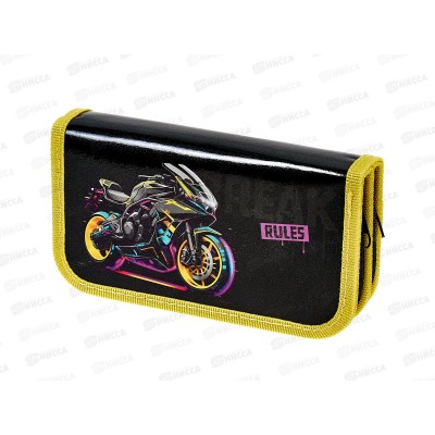 Пенал 2-секц Profit большой Цветной мотоцикл, 190х105, ПН-1725 *32