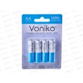 Батарейка VONIKO алкалиновая LR6 АА,  4шт на блистере *4/80/640