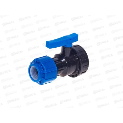 Кран шаровой ПЭ компрессионный ВР разъемный d25 3/4 554222534 Кран шаровой ПЭ компрессионный ВР разъемный d25 3/4 554222534