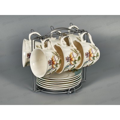 Набор чайный Колибри на металлической подставке 2308-12М 220мл 248277 Набор чайный Колибри на металлической подставке 2308-12М 220мл 248277