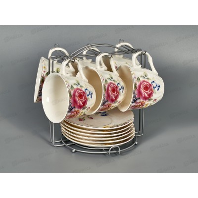 Набор чайный Летний вечер на металлической подставке F102-12m 220мл 248279 Набор чайный Летний вечер на металлической подставке F102-12m 220мл 248279