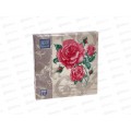 Салфетки 3 слойные 20 листов 33*33 Art Bouquet Романтические розы на бежевом, 57269*12