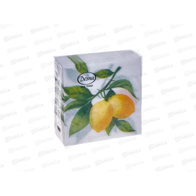 Салфетки 1 слойные 40 листов 24*24 Desna Design Лимон,57583*32