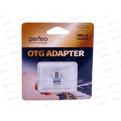 Картридер Perfeo USB adapter with OTG (PF-VI-O011 Silver) серебряный