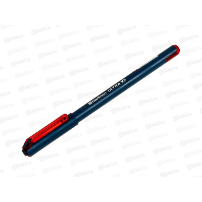 Ручка шариковая BERLINGO Ultra X2 красная,игла 0.7мм, 07281*12