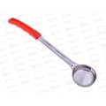 Половник сталь 60мл с плоским дном красная ручка 0198