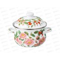 Кастрюля Agness эмаль с крышкой Шиповник 2,0л 934-571