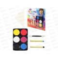 Набор аквагрима для детей (6цветов, карандаш 2штуки, спонж, аппликатор) КС-3595