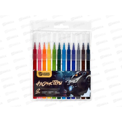 Фломастеры 12 цветов schoolФОРМАТ микс для мал, блист., ФЛ12-МДМ *24/192 Фломастеры 12 цветов schoolФОРМАТ микс для мал, блист., ФЛ12-МДМ *24/192