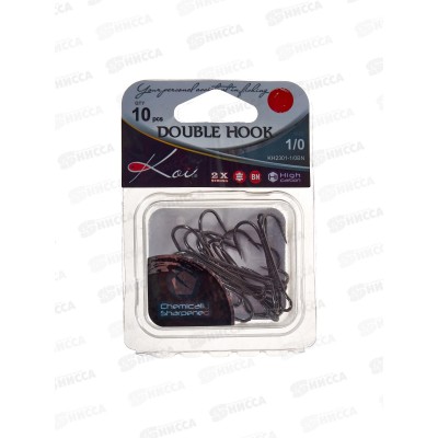Крючок KOI &quotDOUBLE HOOK&quot р.1/0 (INT),цв BN, двойник КН2301-1/0BN 10шт