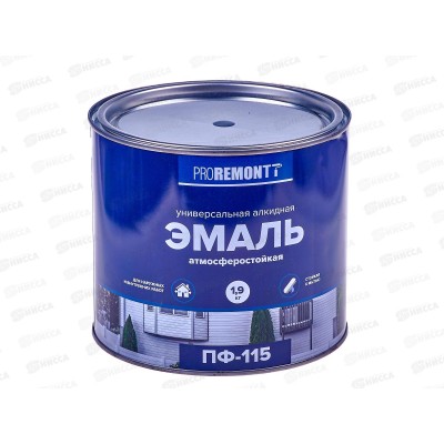 ЭМАЛЬ PROREMONTT  ПФ-115 Антрацит  1,9кг RAL7016 *3/264 СРОК ДО 03.26