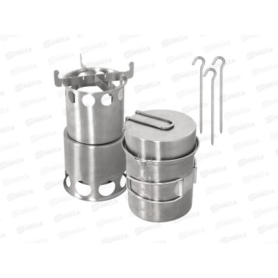 Набор туристической посуды в комплекте с печью-щепочной DA84-192