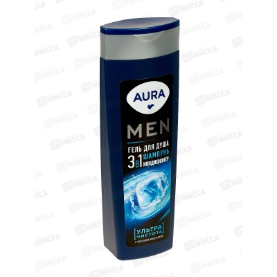 АУРА Men Гель для душа 3в1 Ультра чистота 380мл *8 АУРА Men Гель для душа 3в1 Ультра чистота 380мл *8
