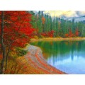 Алмазная  мозаика (блестящая) 30х40см Краски осени, НД-0543 с подр. *10