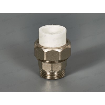 Муфта разъемная PP-R ЭКО с наружней резьбой белый 20x3/4" Jakko *25/125