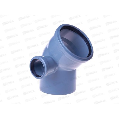 Отвод канализационный 45 левый серый 110-50 *30