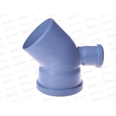 Отвод канализационный 45 (вверх) серый 110-50 *18 Отвод канализационный 45 (вверх) серый 110-50 *18