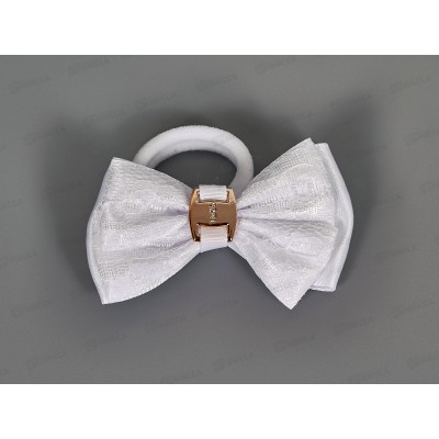 Резинка  д/в &quotШкольница&quot бант кружевной 7см белый 3522172 *6