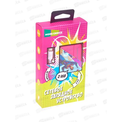 Зарядное устройство сетевое 2USB 2.4A для Lightning 8-pin More choice NC46i 1м, розовый