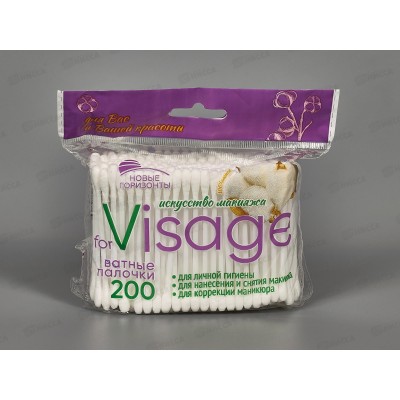 НОВЫЕ ГОРИЗОНТЫ ватные палочки "for Visage" 200шт *48 НОВЫЕ ГОРИЗОНТЫ ватные палочки "for Visage" 200шт *48