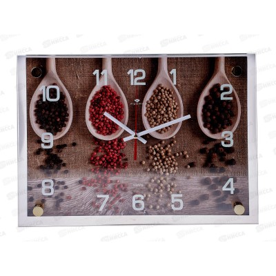 Часы настенные &quot21 Век&quot 2535-615 Специи в буковых ложечках