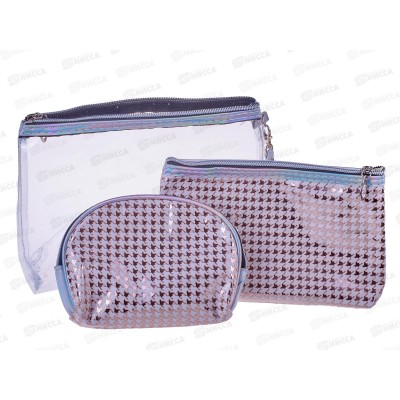 Косметичка-сумочка набор 3шт пвх+ткань (063826)    Ж