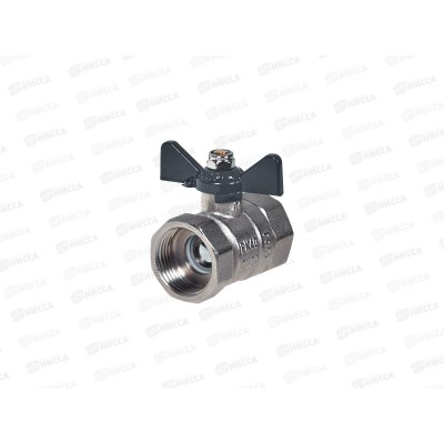 Кран шаровый FF 3/4 B гайка-гайка бабочка, Aqualink 01156  *10/100