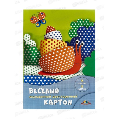 Цветной картон А4 Апплика 6л 6цв. двуст.Сердечки С0151-04 *70