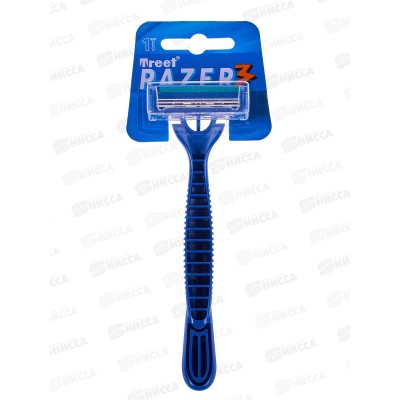 Treet Razer 3 станки одноразовые 3 лезвия антикоррозные с полоской на карте по 10шт *60/360