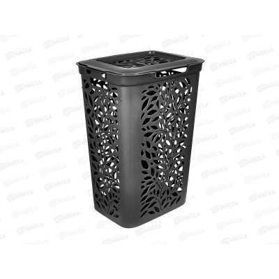 Корзина д/белья 60л Leaves серый С48925