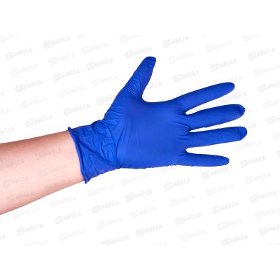 Перчатки нитриловые SFM M н/стер, н/опудр,текстур фиолет-голуб *50