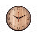 Часы настенные &quot21 Век&quot 2019-002 Текстура дерева d-19.5 корпус черный