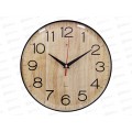 Часы настенные &quot21 Век&quot 2526-003 (10) Текстура дерева, d=25см, Рубин черное осн