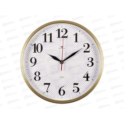 Часы настенные &quot21 Век&quot 2940-104 &quotРомбы&quot Рубин d-29см корпус золотой