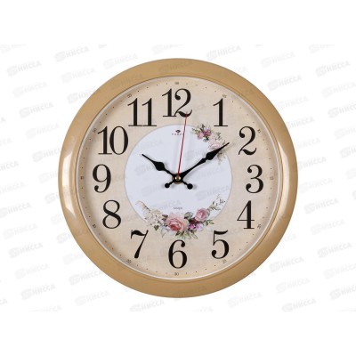 Часы настенные &quot21 Век&quot 6026-006 Весенние Рубин d-29см корпус беж