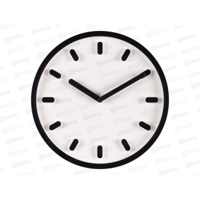 Часы настенные &quot21 Век&quot 3034-001 &quotКлассика&quot  Рубин d-30см корпус белый+черный