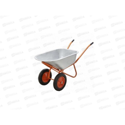 Тачка строительная 120л 2-х колесная, колеса полиуретан,  250кг кузов 0.8мм оцинков.