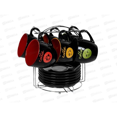 Набор чайный 12 предметов на металлическом стенде 980-6MS *4 Набор чайный 12 предметов на металлическом стенде 980-6MS *4