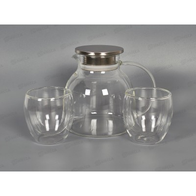 Набор для горячих и холодных напитков кувшин 1,35л и 2стакана 27044 *6 Набор для горячих и холодных напитков кувшин 1,35л и 2стакана 27044 *6