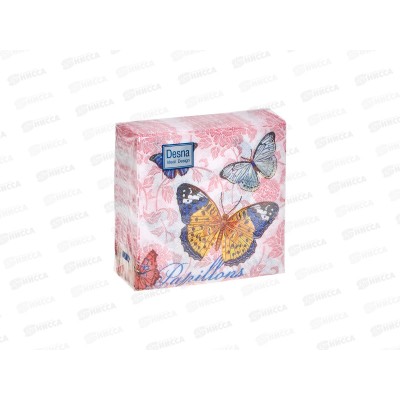 Салфетки 1 слойные 40 листов 24*24 Desna Design Бабочки и цветы, 57421 *32