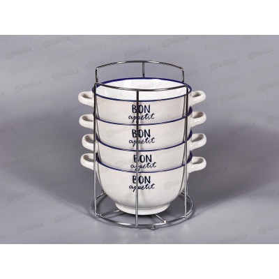 Набор бульонниц 5 предметов 650мл Бон Аппетит 202308 *6 Набор бульонниц 5 предметов 650мл Бон Аппетит 202308 *6