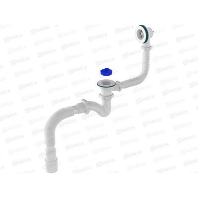 Сифон для ванны узкий прямоточный 1 1/2*40 с выпуском и перел V157 *30