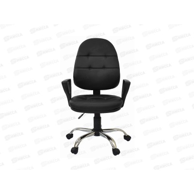 Кресло Престиж Polo (Н) Атзек чер. п.Гольф, пятилучие хром