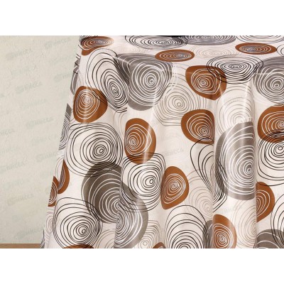 Клеенка на неткан основе ДЕКОРАМА 1,4*20м 104А круги серые на беж