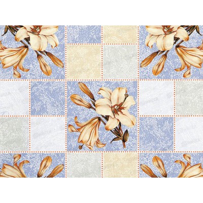Клеенка на неткан основе ДЕКОРАМА 1,4*20м 118С лилии в клетке