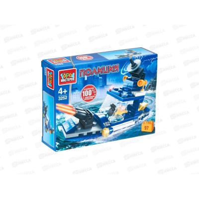 Конструктор "ГОРОД МАСТЕРОВ" Полицейский катер, 97дет. 3252-PZ Конструктор "ГОРОД МАСТЕРОВ" Полицейский катер, 97дет. 3252-PZ