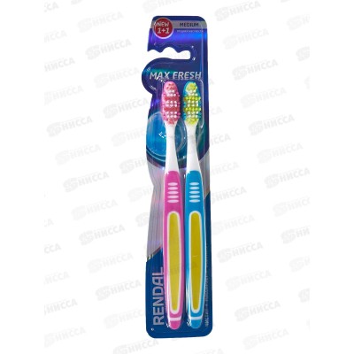 Rendal зубная щетка Средняя Max Fresh 1+1 *12 4199 Rendal зубная щетка Средняя Max Fresh 1+1 *12 4199