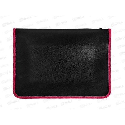 Папка д/тетр. ПЧЕЛКА А4 молн.вокруг, Черная/малиновая ПМ-А4-11 *50